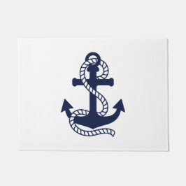 Nautical Navy blue Anchor {kies uw kleur} Deurmat
