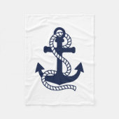 Nautical Navy blue Anchor {kies uw kleur} Fleece Deken (Voorkant)