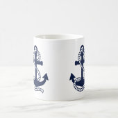 Nautical Navy blue Anchor {kies uw kleur} Mok (Center)