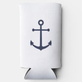 Nautical Navy Blue Anchor Koelbox Seltzer Blikjeskoeler (Voorkant)