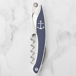Nautical Navy Blue Anchor Kurkentrekker