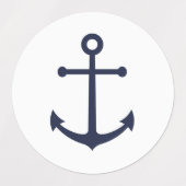 Nautical Navy Blue Anchor Labels (Design 1)