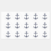 Nautical Navy Blue Anchor Labels (Vel)