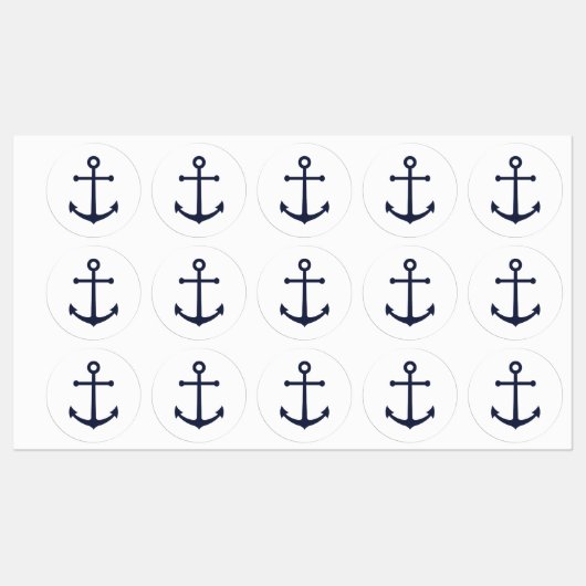 Nautical Navy Blue Anchor Labels (Vel)