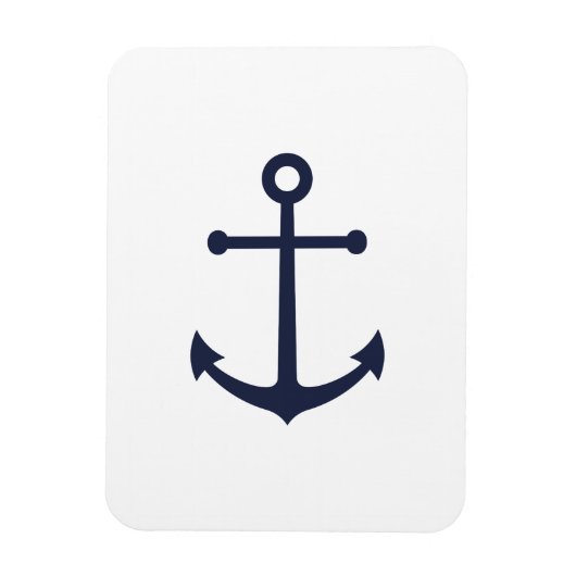 Nautical Navy Blue Anchor Magneet (Verticaal)