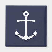 Nautical Navy Blue Anchor Magneet (Voorkant)