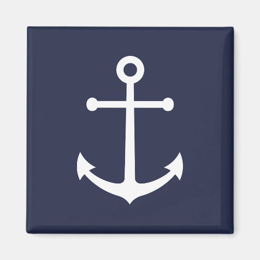 Nautical Navy Blue Anchor Magneet (Voorkant)