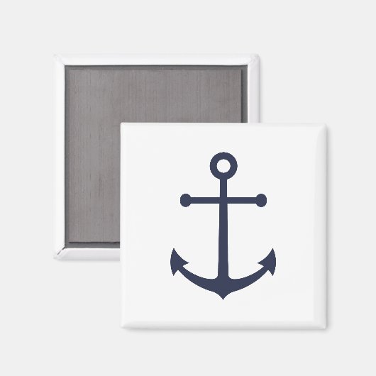 Nautical Navy Blue Anchor Magneet (Voorkant / Achterkant)