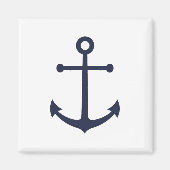 Nautical Navy Blue Anchor Magneet (Voorkant)