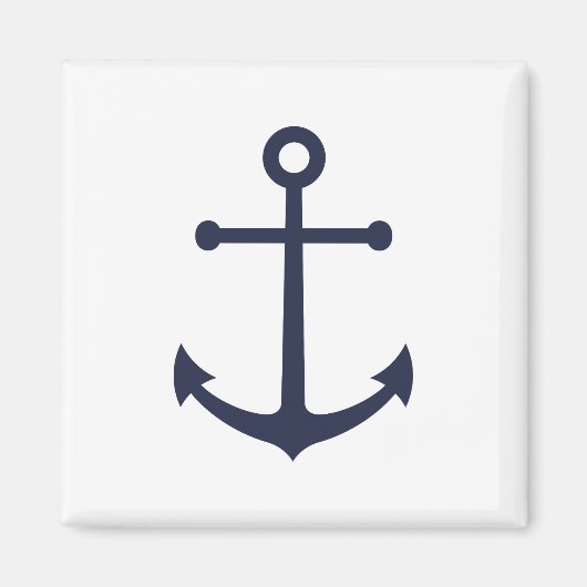 Nautical Navy Blue Anchor Magneet (Voorkant)