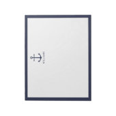 Nautical Navy Blue Anchor met aangepaste naam Notitieblok (Linkerzijde)