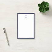 Nautical Navy Blue Anchor met aangepaste naam Post-it® Notes (Kantoor)