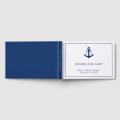 Nautical Navy Blue Anchor Monogram Boy Baby shower Gastenboek (Volledig)