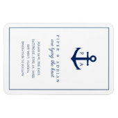 Nautical Navy Blue Anchor Monogram Opslaan datum Magneet (Horizontaal)
