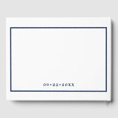 Nautical Navy Blue Anchor Monogram Weddenschap Gastenboek (Achterkant)