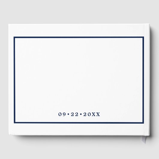 Nautical Navy Blue Anchor Monogram Weddenschap Gastenboek (Achterkant)