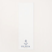 Nautical Navy Blue Anchor Monogram Yogamat (Voorkant)