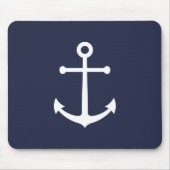 Nautical Navy Blue Anchor Muismat (Voorkant)