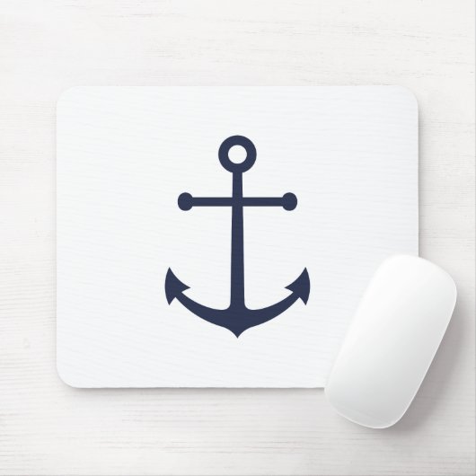 Nautical Navy Blue Anchor Muismat (Met muis)