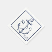 Nautical Navy Blue Anchor napkins Servet (Hoek)