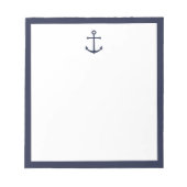 Nautical Navy Blue Anchor Notitieblok (Voorkant)