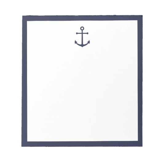 Nautical Navy Blue Anchor Notitieblok (Voorkant)