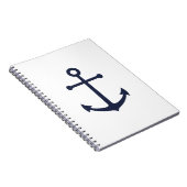 Nautical Navy Blue Anchor Notitieboek (Rechterzijde)