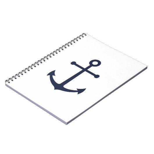 Nautical Navy Blue Anchor Notitieboek (Linkerzijde)