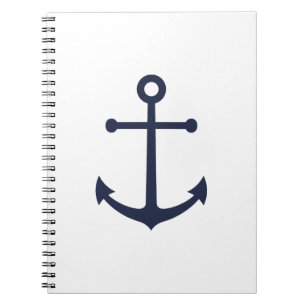Nautical Navy Blue Anchor Notitieboek