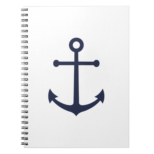 Nautical Navy Blue Anchor Notitieboek (Voorkant)