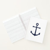Nautical Navy Blue Anchor Notitieboek (Binnen)