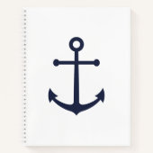 Nautical Navy Blue Anchor Notitieboek (Voorkant)