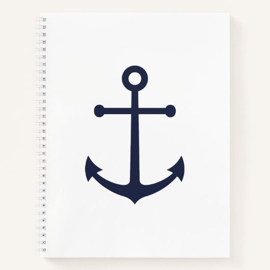 Nautical Navy Blue Anchor Notitieboek (Voorkant)