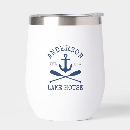 Nautical Navy Blue Anchor Oars Family Lake House (Links)