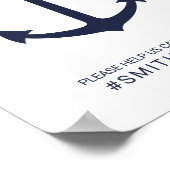 Nautical Navy Blue Anchor Oh Snap Wedding Sign Poster (Hoek)