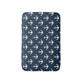 Nautical Navy Blue Anchor Pattern Badmat (Voorkant Verticaal)