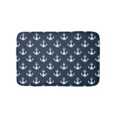 Nautical Navy Blue Anchor Pattern Badmat (Voorkant)
