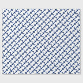 Nautical Navy Blue Anchor Pattern Cadeaupapier (Vlak)