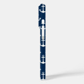 Nautical Navy Blue Anchor Pattern Case-Mate iPhone Case (Achterkant / Links)