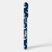 Nautical Navy Blue Anchor Pattern Case-Mate iPhone Case (Achterkant / Rechts)