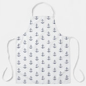 Nautical Navy Blue Anchor Pattern Schort (Voorkant)