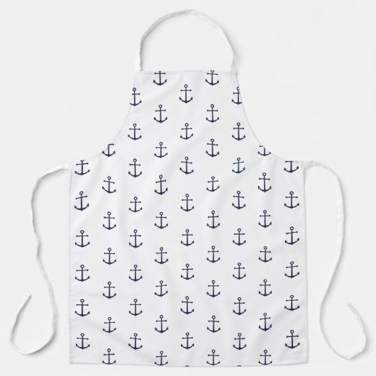 Nautical Navy Blue Anchor Pattern Schort (Voorkant)