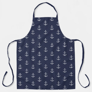 Nautical Navy Blue Anchor Pattern Schort