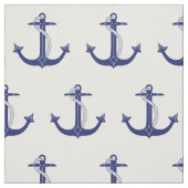 Nautical Navy Blue Anchor Pattern Stof (Swatch)