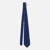 Nautical Navy Blue Anchor Pattern Stropdas (Achterkant)