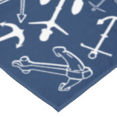 Nautical Navy Blue Anchor Pattern Tafelkleed (Gekanteld)