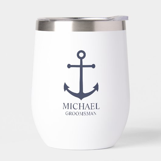 Nautical Navy Blue Anchor Personalized Groomsmen (Links)