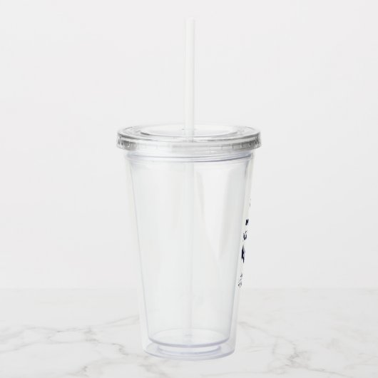 Nautical Navy Blue Anchor Personalized Groomsmen Acryl Drinkbeker (Rechts)