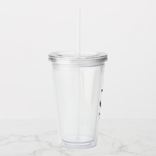 Nautical Navy Blue Anchor Personalized Groomsmen Acryl Drinkbeker (Rechts)