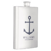 Nautical Navy Blue Anchor Personalized Groomsmen Flacon (Rechts)